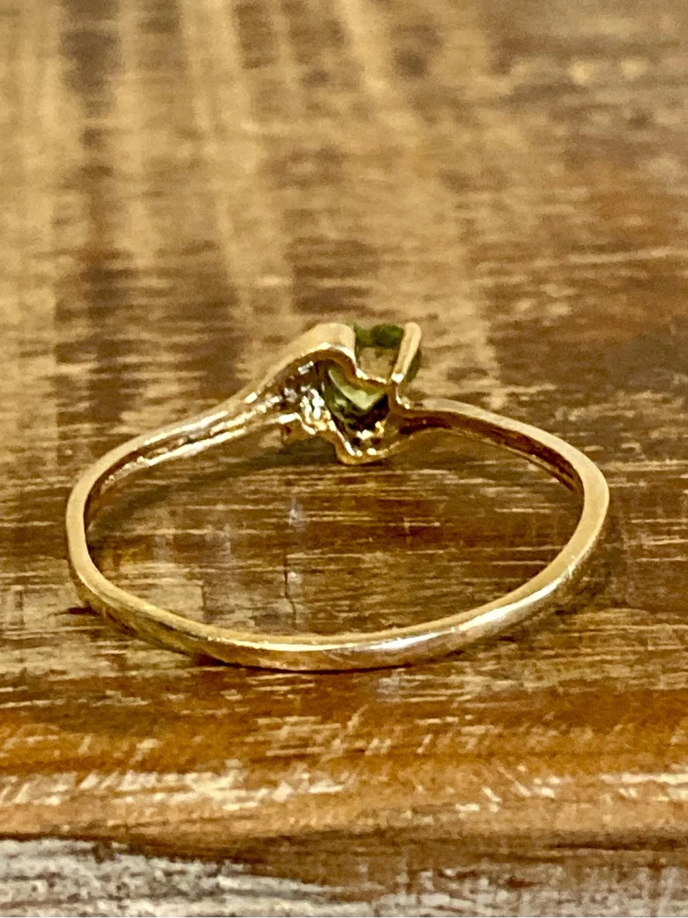 10K Gold Green Gem Heart and Blue Accent Gem - Size 11.25 - R.L. Griffith & Sons - Picture 7 of 14